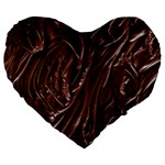 Chocolate Texture, Dark Chocolate Background Large 19  Premium Flano Heart Shape Cushions