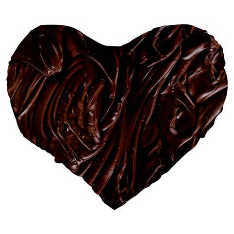 Chocolate Texture, Dark Chocolate Background Large 19  Premium Flano Heart Shape Cushions from ArtsNow.com Back