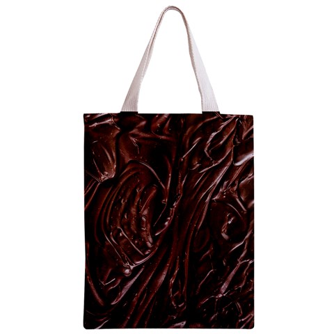 Chocolate Texture, Dark Chocolate Background Zipper Classic Tote Bag from ArtsNow.com Front