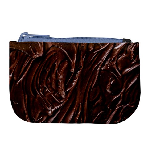 Chocolate Texture, Dark Chocolate Background Large Coin Purse from ArtsNow.com Front