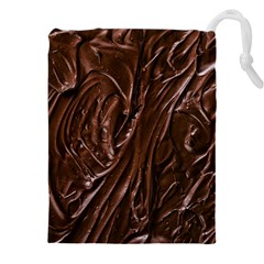 Chocolate Texture, Dark Chocolate Background Drawstring Pouch (4XL) from ArtsNow.com Front