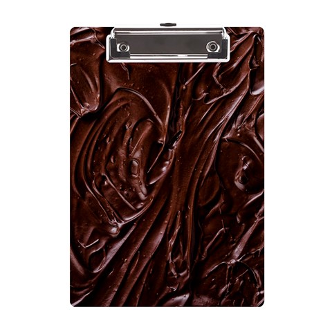 Chocolate Texture, Dark Chocolate Background A5 Acrylic Clipboard from ArtsNow.com Front