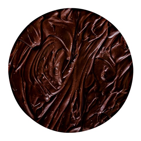 Chocolate Texture, Dark Chocolate Background Round Glass Fridge Magnet (4 pack) from ArtsNow.com Front