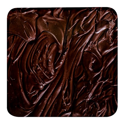 Chocolate Texture, Dark Chocolate Background Square Glass Fridge Magnet (4 pack) from ArtsNow.com Front