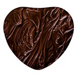 Chocolate Texture, Dark Chocolate Background Heart Glass Fridge Magnet (4 pack)