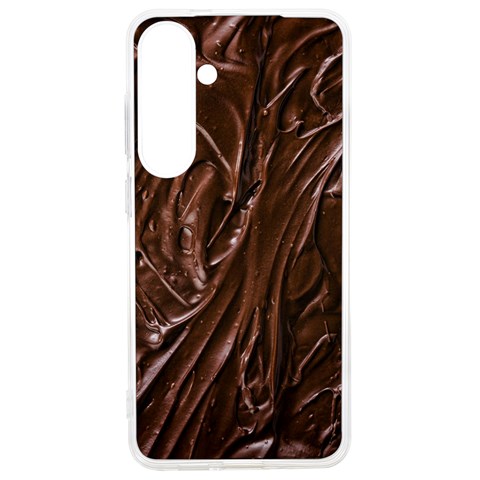 Chocolate Texture, Dark Chocolate Background Samsung Galaxy S24 Ultra 6.9 Inch TPU UV Case from ArtsNow.com Front