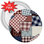 Cloth Patches Texture Macro, Patches Of Cloth 3  Buttons (10 pack) 