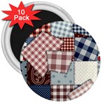 Cloth Patches Texture Macro, Patches Of Cloth 3  Magnets (10 pack) 