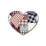 Cloth Patches Texture Macro, Patches Of Cloth Rubber Heart Coaster (4 pack)