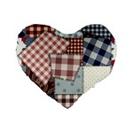 Cloth Patches Texture Macro, Patches Of Cloth Standard 16  Premium Heart Shape Cushions