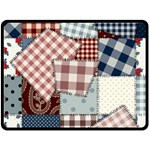 Cloth Patches Texture Macro, Patches Of Cloth Two Sides Fleece Blanket (Large)