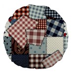 Cloth Patches Texture Macro, Patches Of Cloth Large 18  Premium Flano Round Cushions