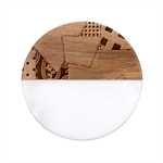 Cloth Patches Texture Macro, Patches Of Cloth Classic Marble Wood Coaster (Round) 