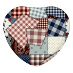 Cloth Patches Texture Macro, Patches Of Cloth Heart Glass Fridge Magnet (4 pack)