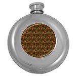 Blue Bloom Bouquet Round Hip Flask (5 oz)