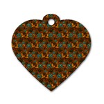 Blue Bloom Bouquet Dog Tag Heart (One Side)