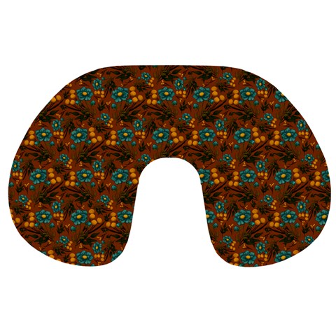 Blue Bloom Bouquet Travel Neck Pillow from ArtsNow.com Back