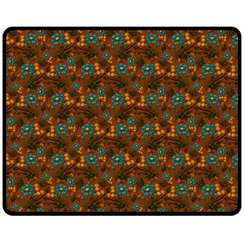 Blue Bloom Bouquet Two Sides Fleece Blanket (Medium) from ArtsNow.com 58.8 x47.4  Blanket Back