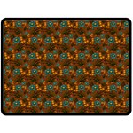 Blue Bloom Bouquet Two Sides Fleece Blanket (Large)