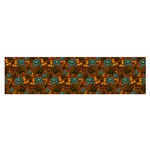 Blue Bloom Bouquet Oblong Satin Scarf (16  x 60 )