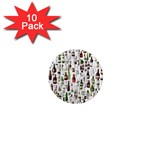 Bottle Chic Print Patterns 1  Mini Magnet (10 pack) 