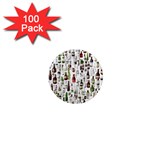 Bottle Chic Print Patterns 1  Mini Magnets (100 pack) 