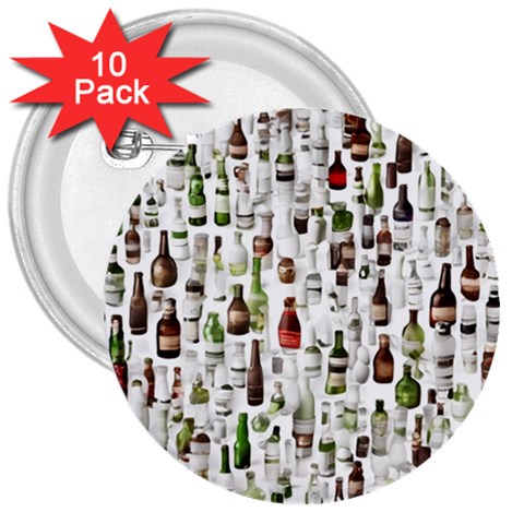 Bottle Chic Print Patterns 3  Buttons (10 pack)  from ArtsNow.com Front