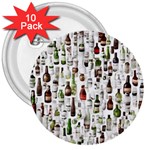 Bottle Chic Print Patterns 3  Buttons (10 pack) 