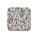 Bottle Chic Print Patterns Rubber Coaster (Square)