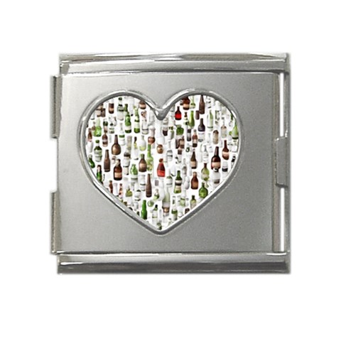 Bottle Chic Print Patterns Mega Link Heart Italian Charm (18mm) from ArtsNow.com Front