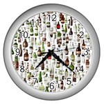 Bottle Chic Print Patterns Wall Clock (Silver)