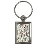 Bottle Chic Print Patterns Key Chain (Rectangle)