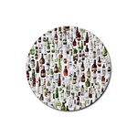 Bottle Chic Print Patterns Rubber Round Coaster (4 pack)