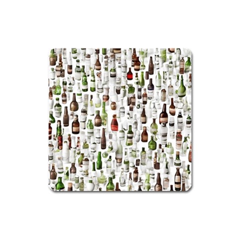 Bottle Chic Print Patterns Square Magnet from ArtsNow.com Front