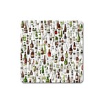 Bottle Chic Print Patterns Square Magnet