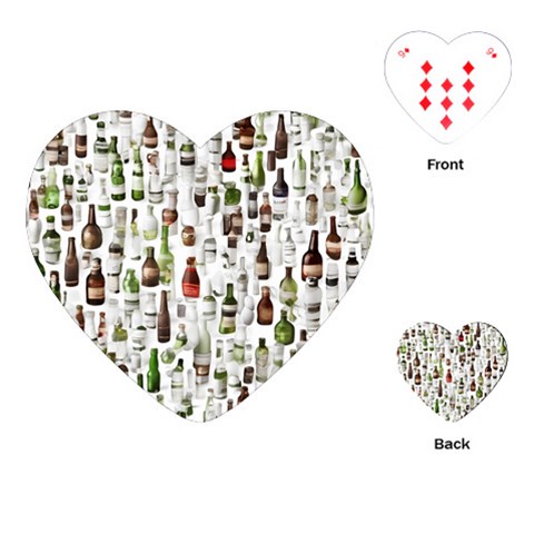 Bottle Chic Print Patterns Playing Cards Single Design (Heart) from ArtsNow.com Front