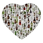 Bottle Chic Print Patterns Heart Ornament (Two Sides)