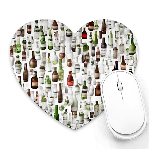 Bottle Chic Print Patterns Heart Mousepad from ArtsNow.com Front