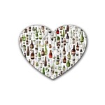 Bottle Chic Print Patterns Rubber Coaster (Heart)