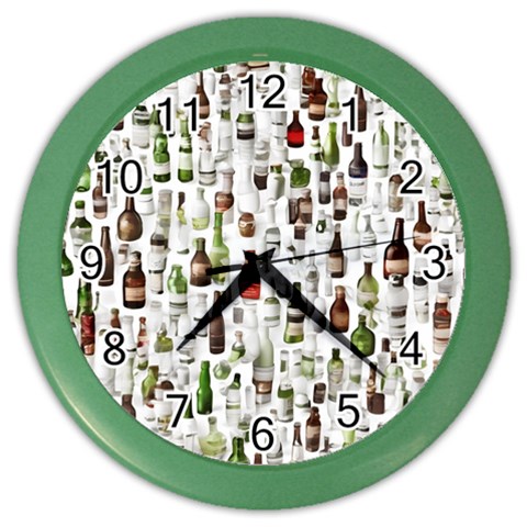 Bottle Chic Print Patterns Color Wall Clock from ArtsNow.com Front