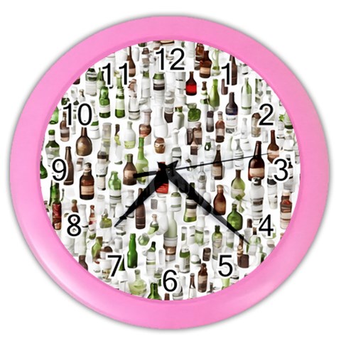 Bottle Chic Print Patterns Color Wall Clock from ArtsNow.com Front