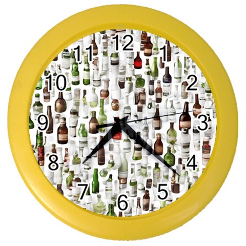 Bottle Chic Print Patterns Color Wall Clock from ArtsNow.com Front