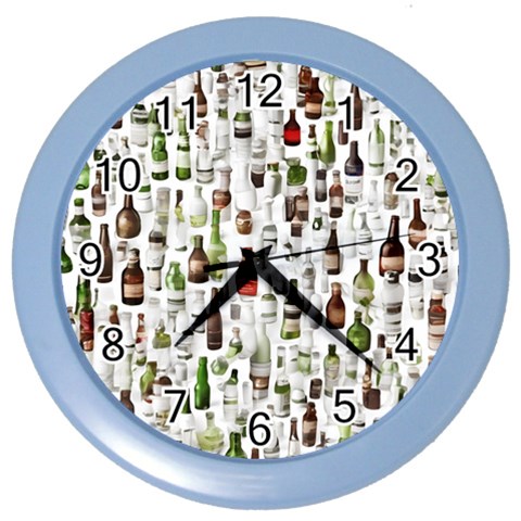 Bottle Chic Print Patterns Color Wall Clock from ArtsNow.com Front