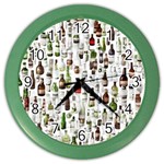 Bottle Chic Print Patterns Color Wall Clock