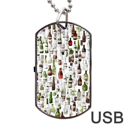 Bottle Chic Print Patterns Dog Tag USB Flash (Two Sides) from ArtsNow.com Front