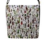 Bottle Chic Print Patterns Flap Closure Messenger Bag (L)