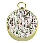 Bottle Chic Print Patterns Gold Compasses