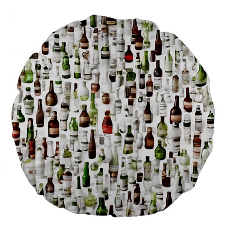 Bottle Chic Print Patterns Large 18  Premium Flano Round Cushions from ArtsNow.com Front