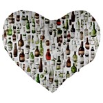 Bottle Chic Print Patterns Large 19  Premium Flano Heart Shape Cushions