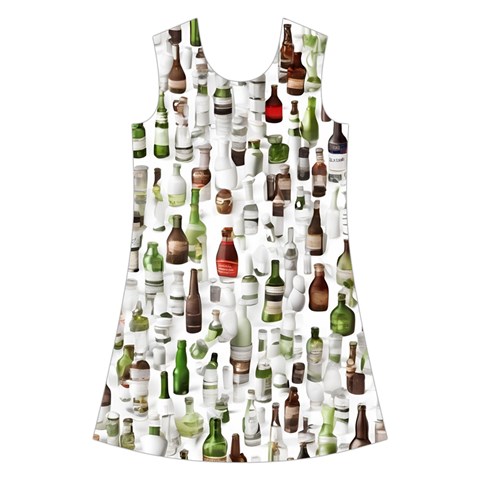 Bottle Chic Print Patterns Kids  Short Sleeve Velvet Dress from ArtsNow.com Front